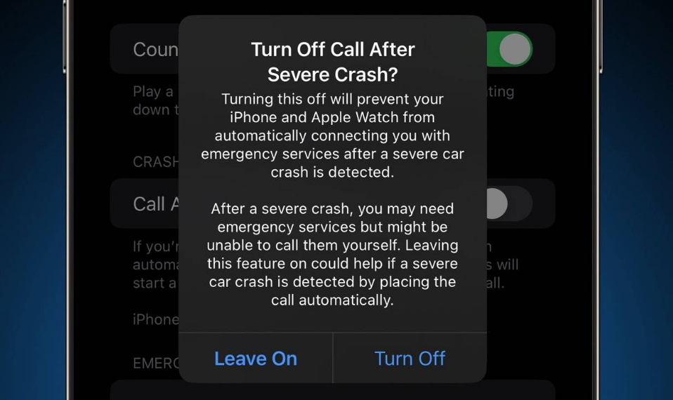 昌邑苹果14维修分享 iPhone 14 和 Apple Watch 上关闭崩溃检测 