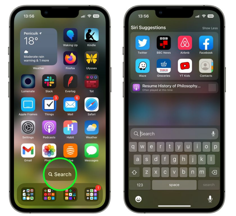 昌邑苹果手机维修分享升级到 iOS 16 后，如何删除主屏幕上的搜索按钮 