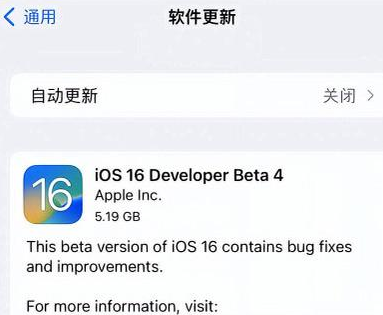 昌邑苹果手机维修分享iOS16 Beta4 更新内容及升级建议 